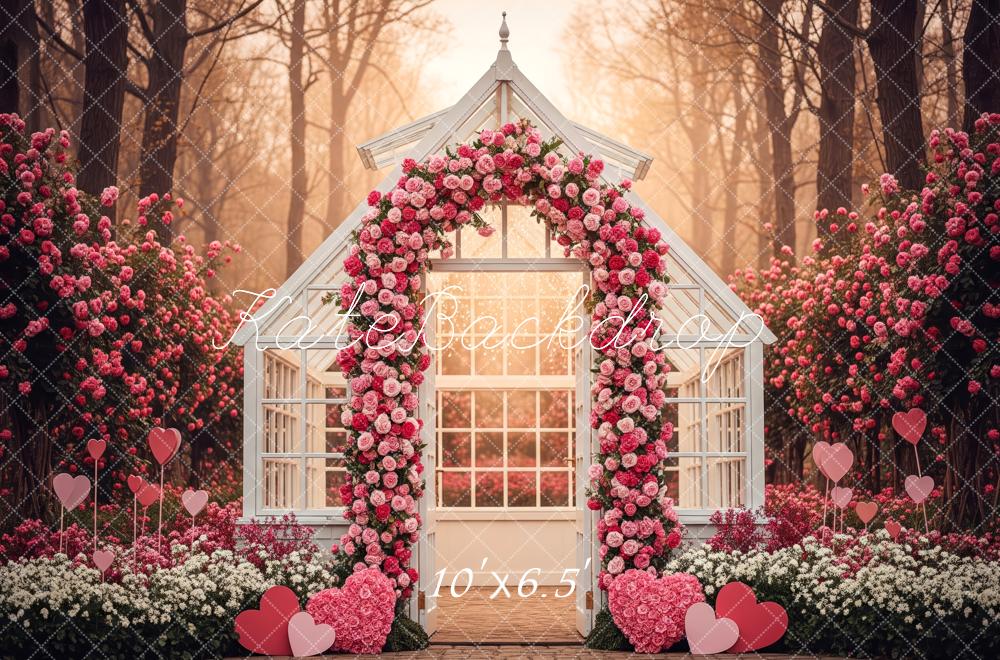 Kate Pink Floral Arch Greenhouse Hearts Backdrop Designed by Patty Robert - Image 4
