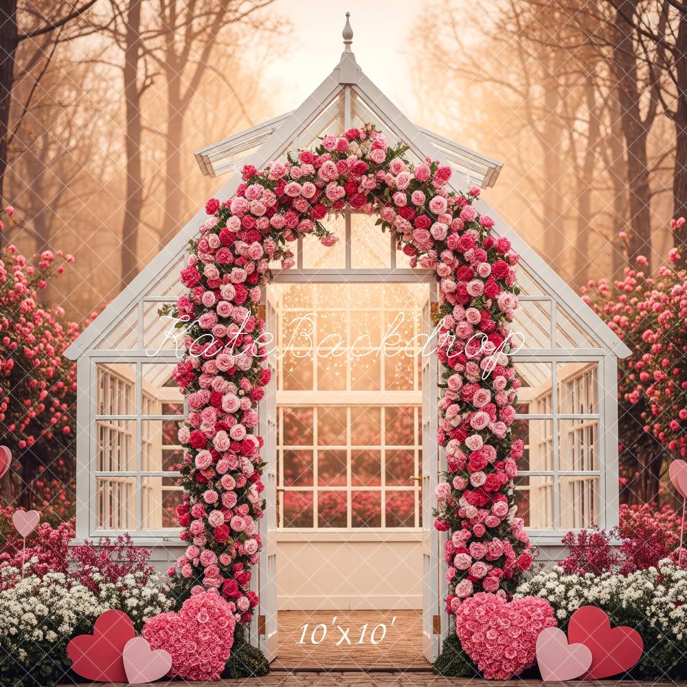 Kate Pink Floral Arch Greenhouse Hearts Backdrop Designed by Patty Robert - Image 7