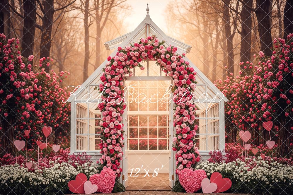 Kate Pink Floral Arch Greenhouse Hearts Backdrop Designed by Patty Robert - Image 8