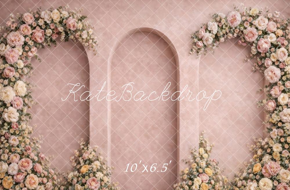 Kate Pink Floral Arched Wall Backdrop Designed by Vertigo Productions - Image 4