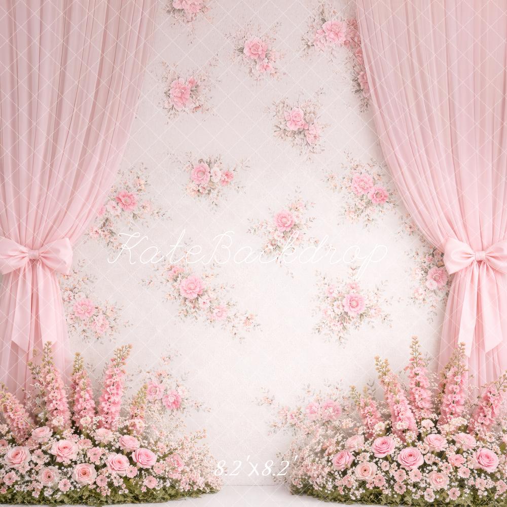 Kate Pink Floral Curtains Backdrop Designed by Megan Leigh Photography - Image 5