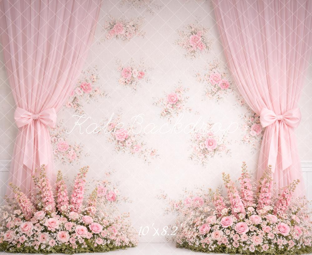 Kate Pink Floral Curtains Backdrop Designed by Megan Leigh Photography - Image 6