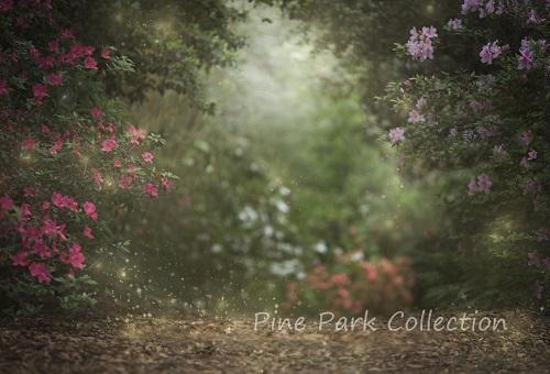 Kate Pink Flower Garden Fairy Lights spring Backdrop Designed by Pine Park Collection - Image 2