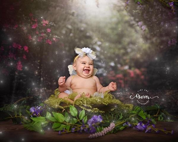 Kate Pink Flower Garden Fairy Lights spring Backdrop Designed by Pine Park Collection - Image 4