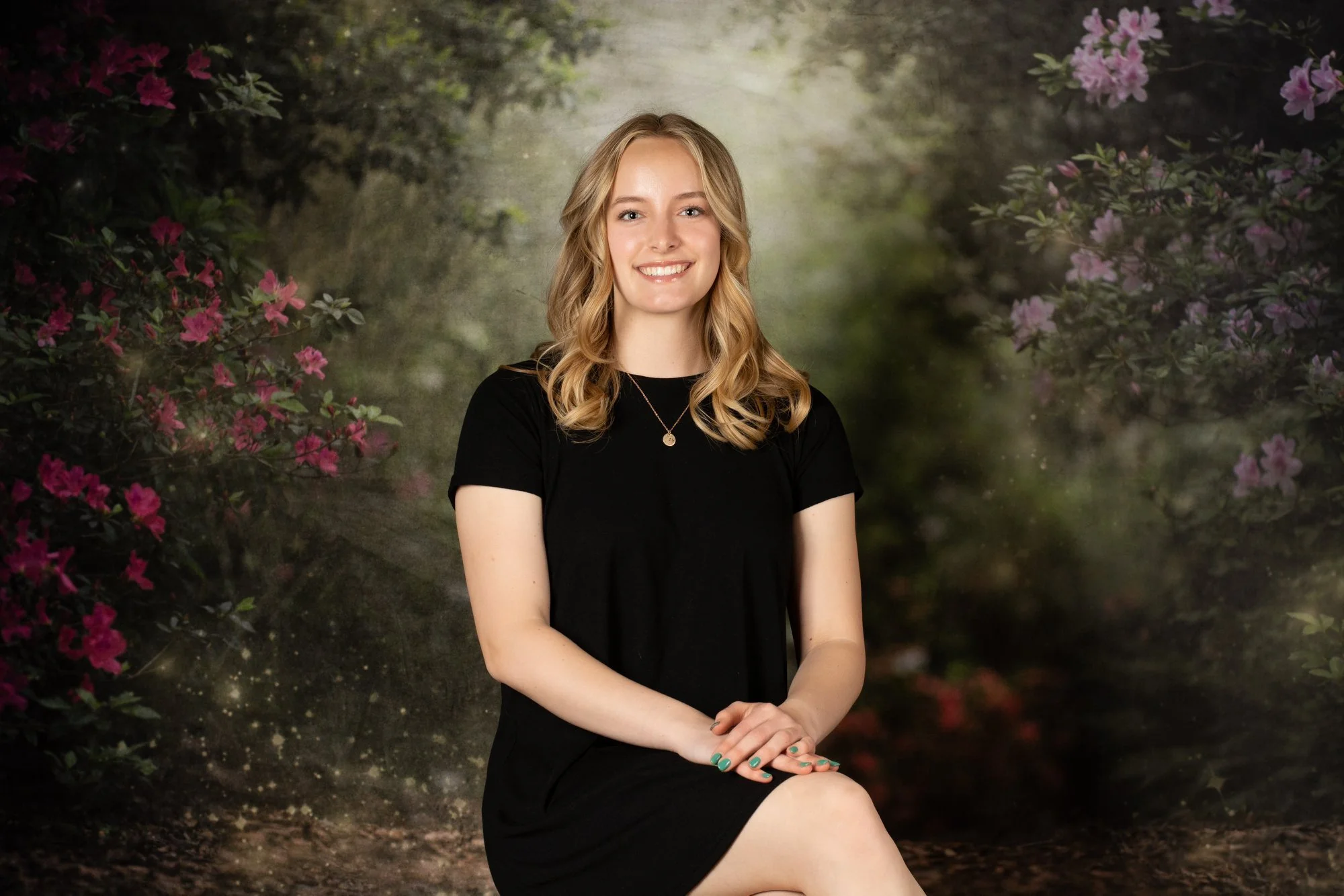 Kate Pink Flower Garden Fairy Lights spring Backdrop Designed by Pine Park Collection - Image 9