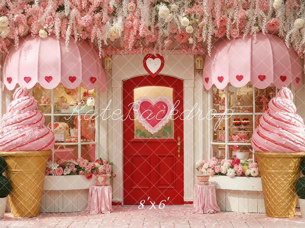 Kate Summer Pink Ice Cream Shop Backdrop Designed by Chain Photography - Image 3