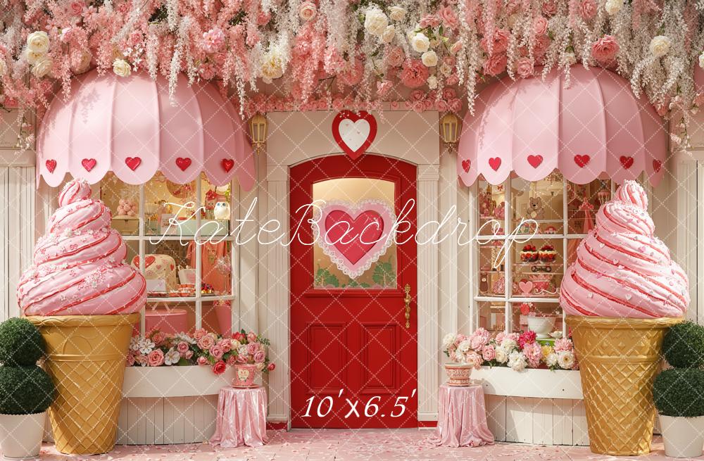 Kate Summer Pink Ice Cream Shop Backdrop Designed by Chain Photography - Image 4