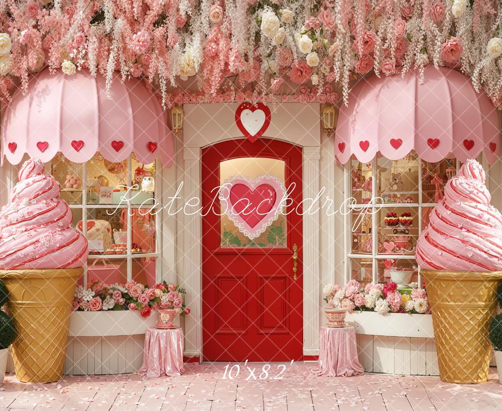 Kate Summer Pink Ice Cream Shop Backdrop Designed by Chain Photography - Image 6
