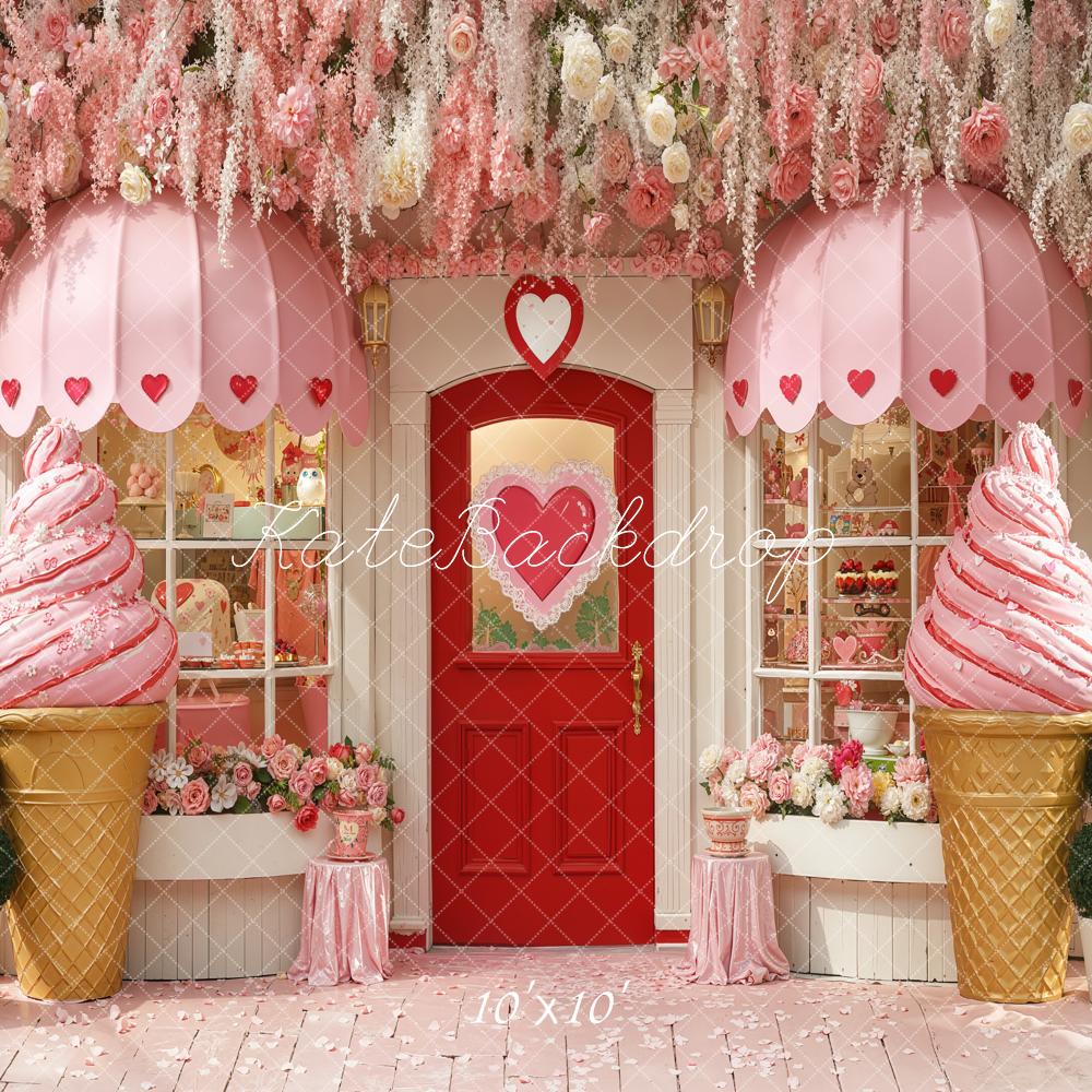 Kate Summer Pink Ice Cream Shop Backdrop Designed by Chain Photography - Image 7