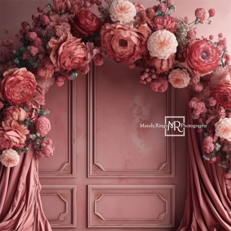 Kate Pink Flower Arch Wall Backdrop Designed by Mandy Ringe Photography - Image 4