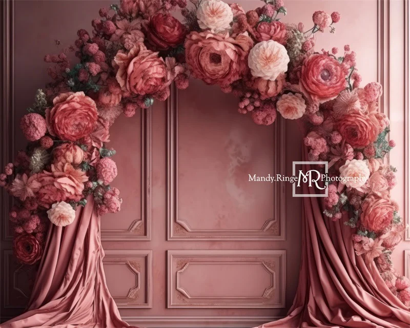 Kate Pink Flower Arch Wall Backdrop Designed by Mandy Ringe Photography - Image 6