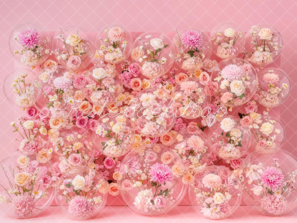Kate Pink Flower Balloons Arrangement Backdrop Designed by Patty Robert - Image 3