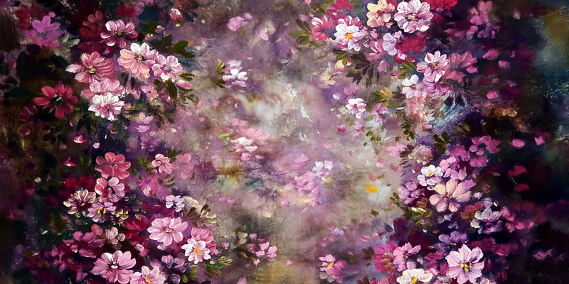 Kate Pink Flower Dark Color Backdrops for Photography - Image 12