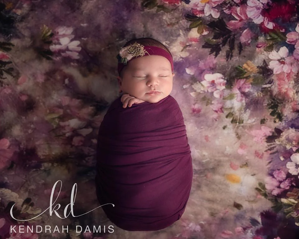 Kate Pink Flower Dark Color Backdrops for Photography - Image 3