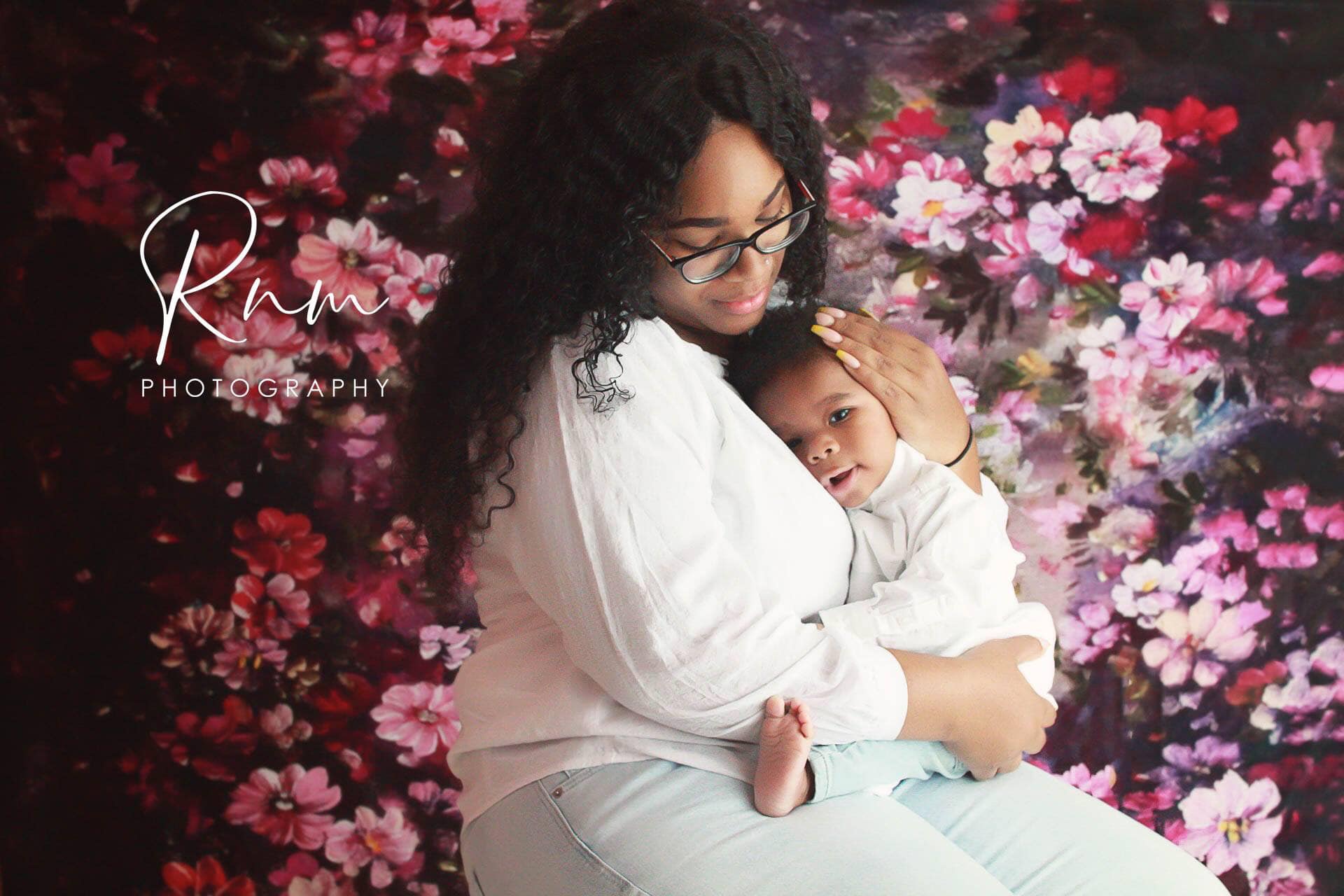 Kate Pink Flower Dark Color Backdrops for Photography - Image 5