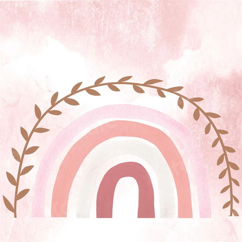 Kate Pink Girly Rainbow Boho Backdrop for Photography - Image 2