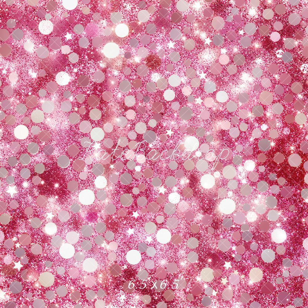 Kate Pink Glitter Bokeh Stars Backdrop Designed by Emetselch - Image 2