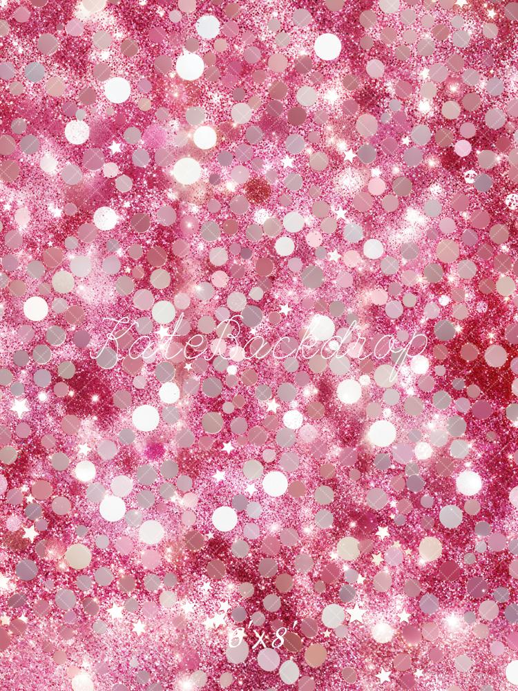 Kate Pink Glitter Bokeh Stars Backdrop Designed by Emetselch - Image 3