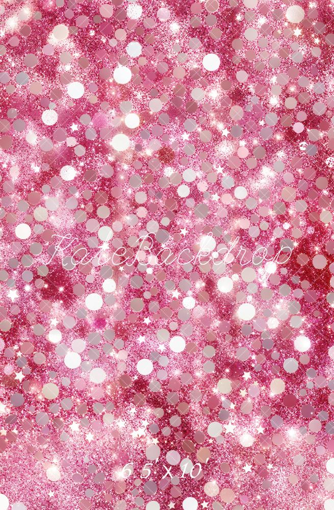 Kate Pink Glitter Bokeh Stars Backdrop Designed by Emetselch - Image 4