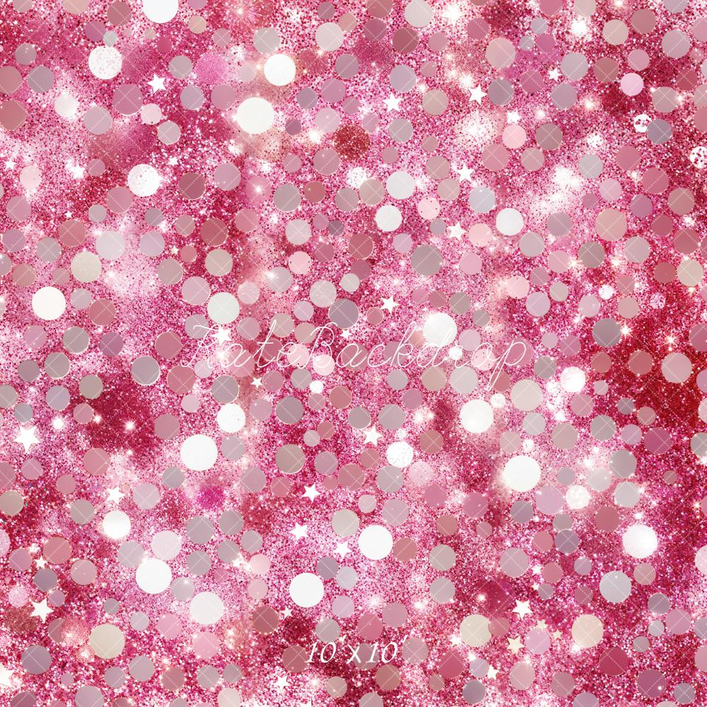 Kate Pink Glitter Bokeh Stars Backdrop Designed by Emetselch - Image 7