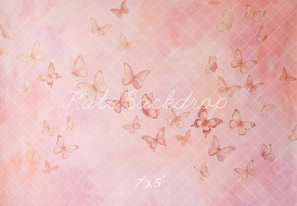 Kate Pink Gradient Butterflies Backdrop Designed by Patty Robert