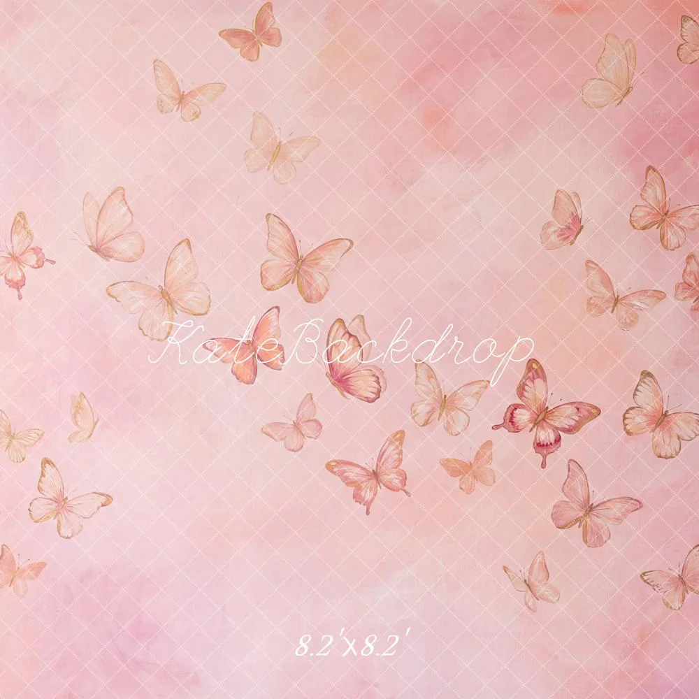 Kate Pink Gradient Butterflies Backdrop Designed by Patty Robert - Image 5