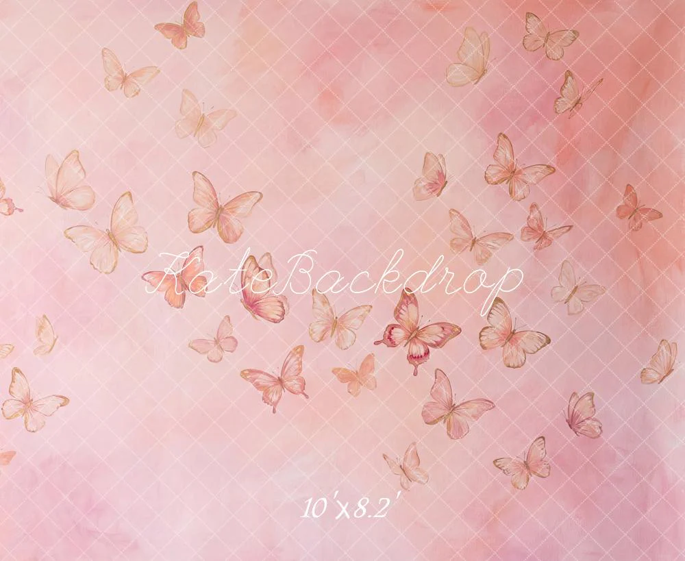 Kate Pink Gradient Butterflies Backdrop Designed by Patty Robert - Image 6