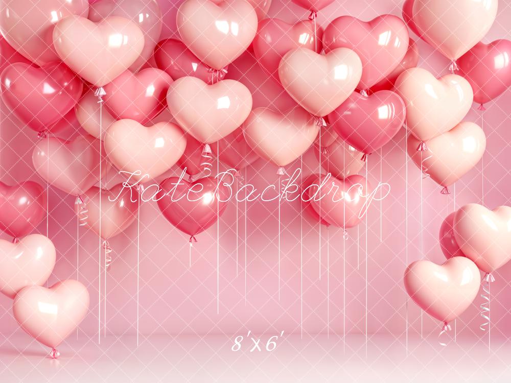 Kate Pink Heart Balloons Valentine Backdrop Designed by Emstselch - Image 3