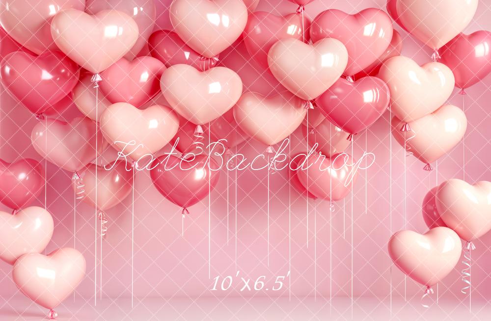 Kate Pink Heart Balloons Valentine Backdrop Designed by Emstselch - Image 4