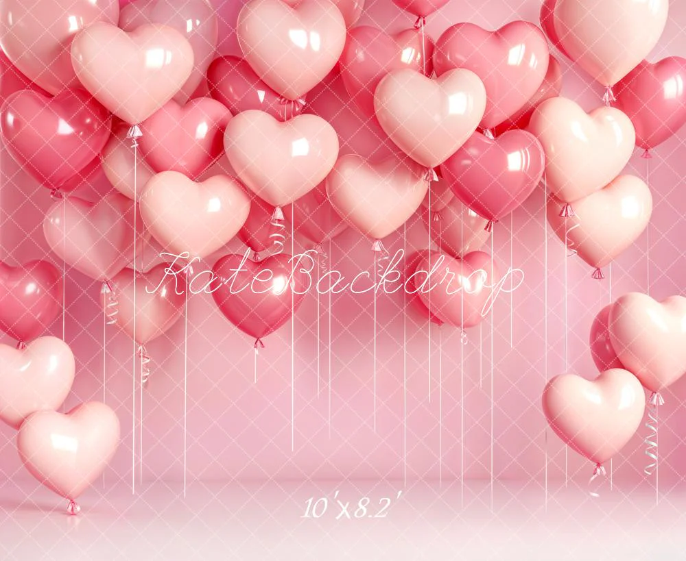 Kate Pink Heart Balloons Valentine Backdrop Designed by Emstselch - Image 6