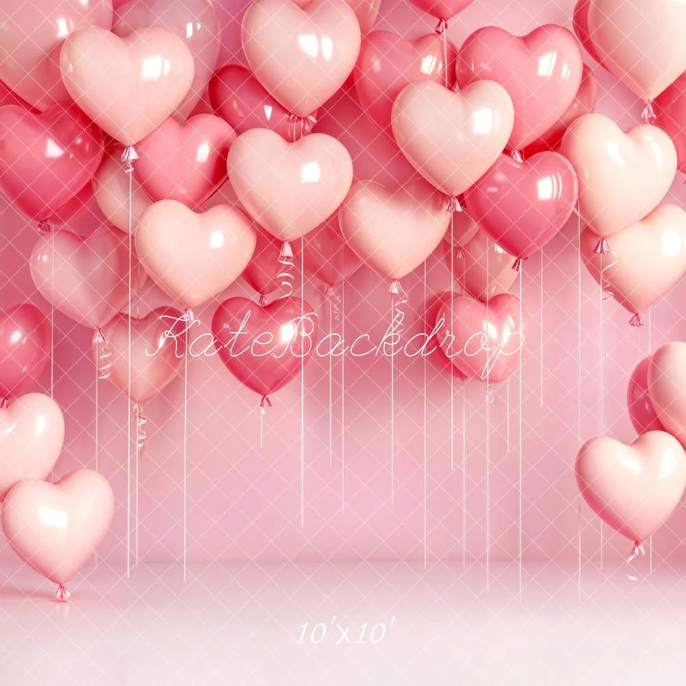 Kate Pink Heart Balloons Valentine Backdrop Designed by Emstselch - Image 7