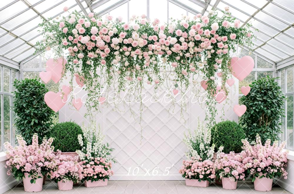 Kate Spring Pink Hearts Garden Fleece Backdrop Designed by Patty Robert - Image 2