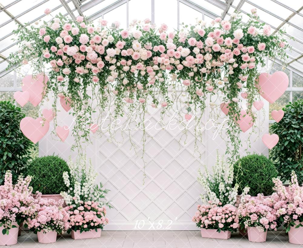 Kate Spring Pink Hearts Garden Fleece Backdrop Designed by Patty Robert - Image 3