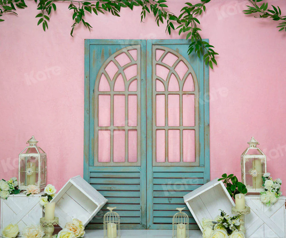 Kate Pink Princess Room Backdrop Blue Wooden Door Designed by Emetselch - Image 3