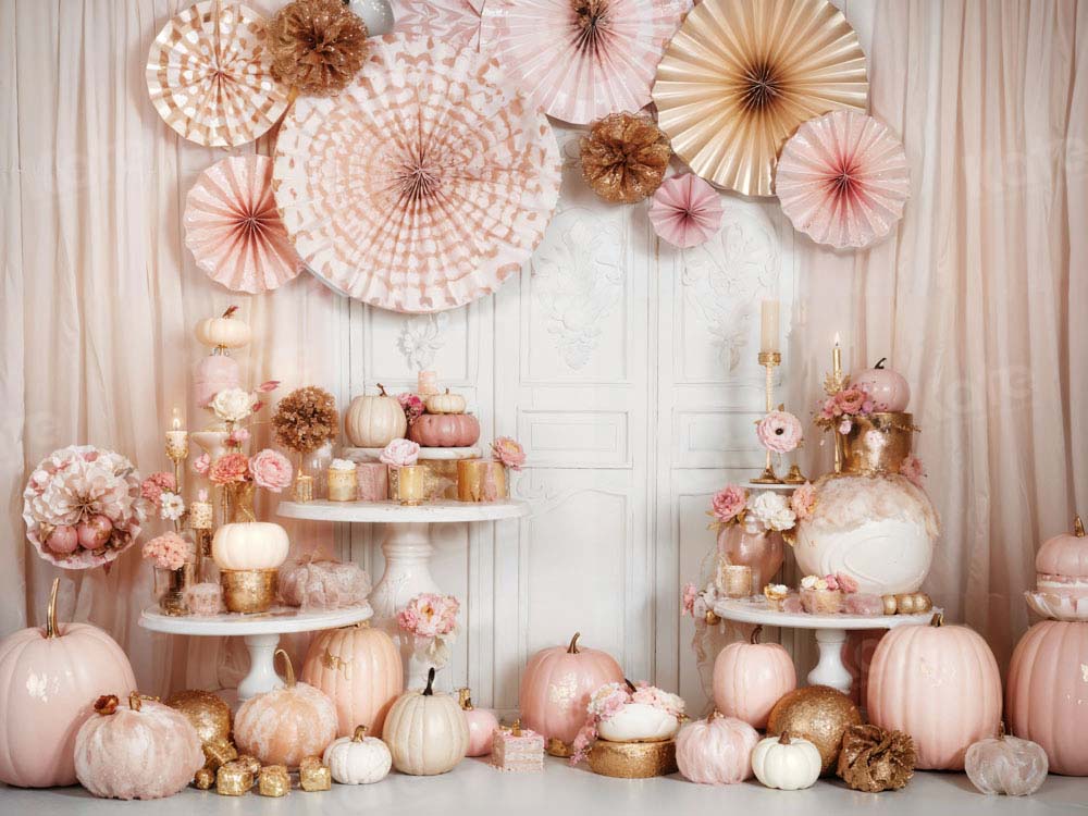 Kate Pink Pumpkin Birthday Candle Backdrop Designed by Emetselch - Image 3