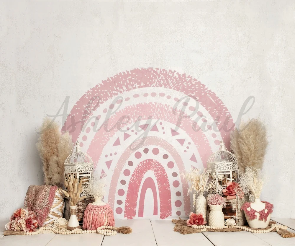 Kate Pink Rainbow Boho Backdrop Designed by Ashley Paul - Image 3