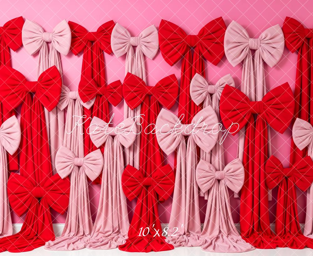 Kate Pink Red Bows Wall Fleece Backdrop Designed by Patty Robert - Image 3