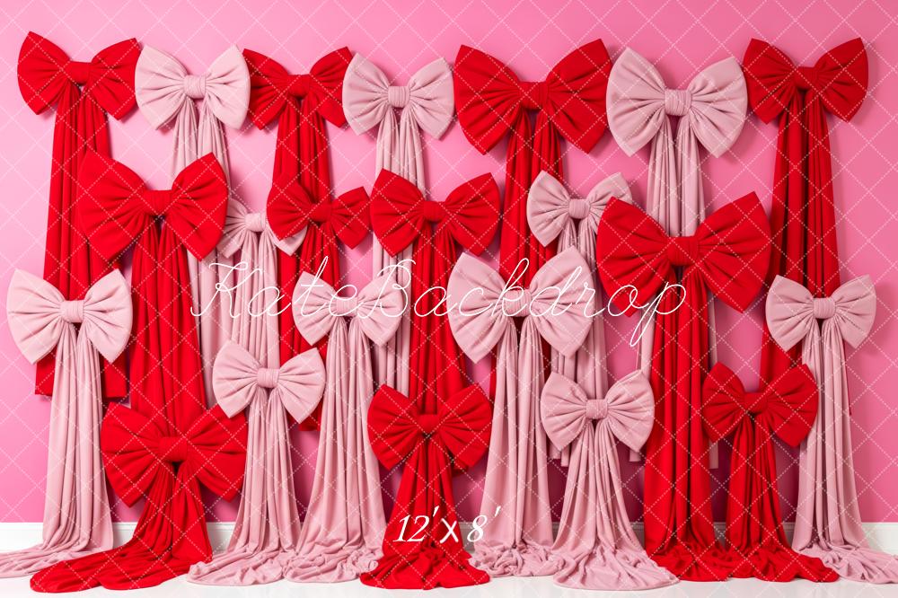 Kate Pink Red Bows Wall Fleece Backdrop Designed by Patty Robert - Image 4