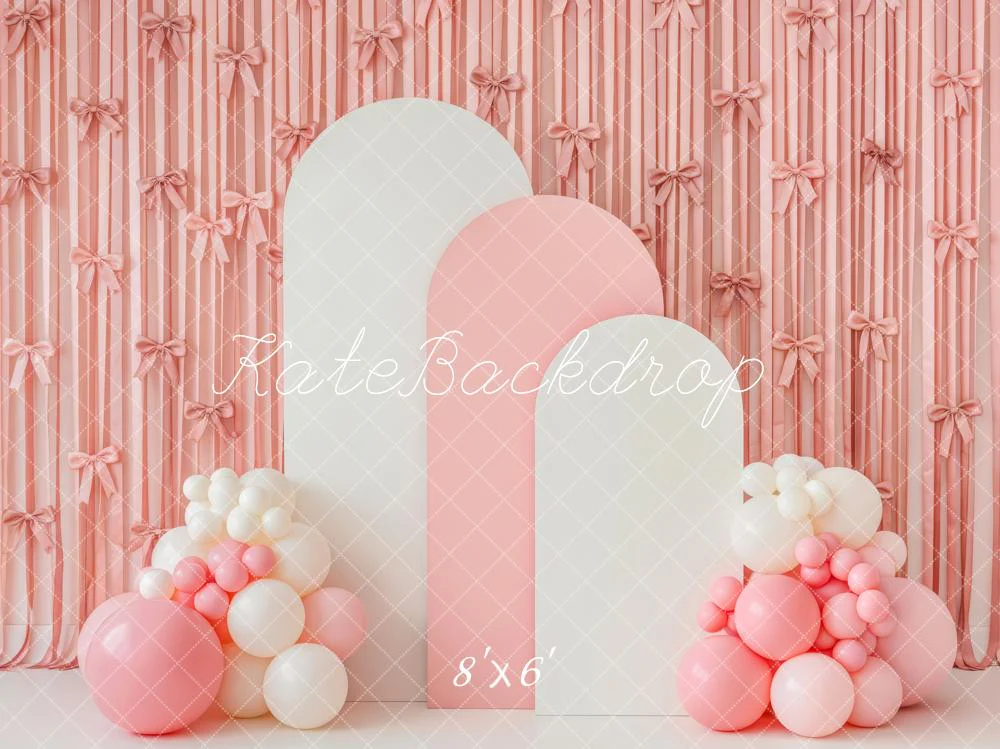 Kate Pink Ribbon Bows Balloon Arrangement Backdrop Designed by Patty Robert - Image 3