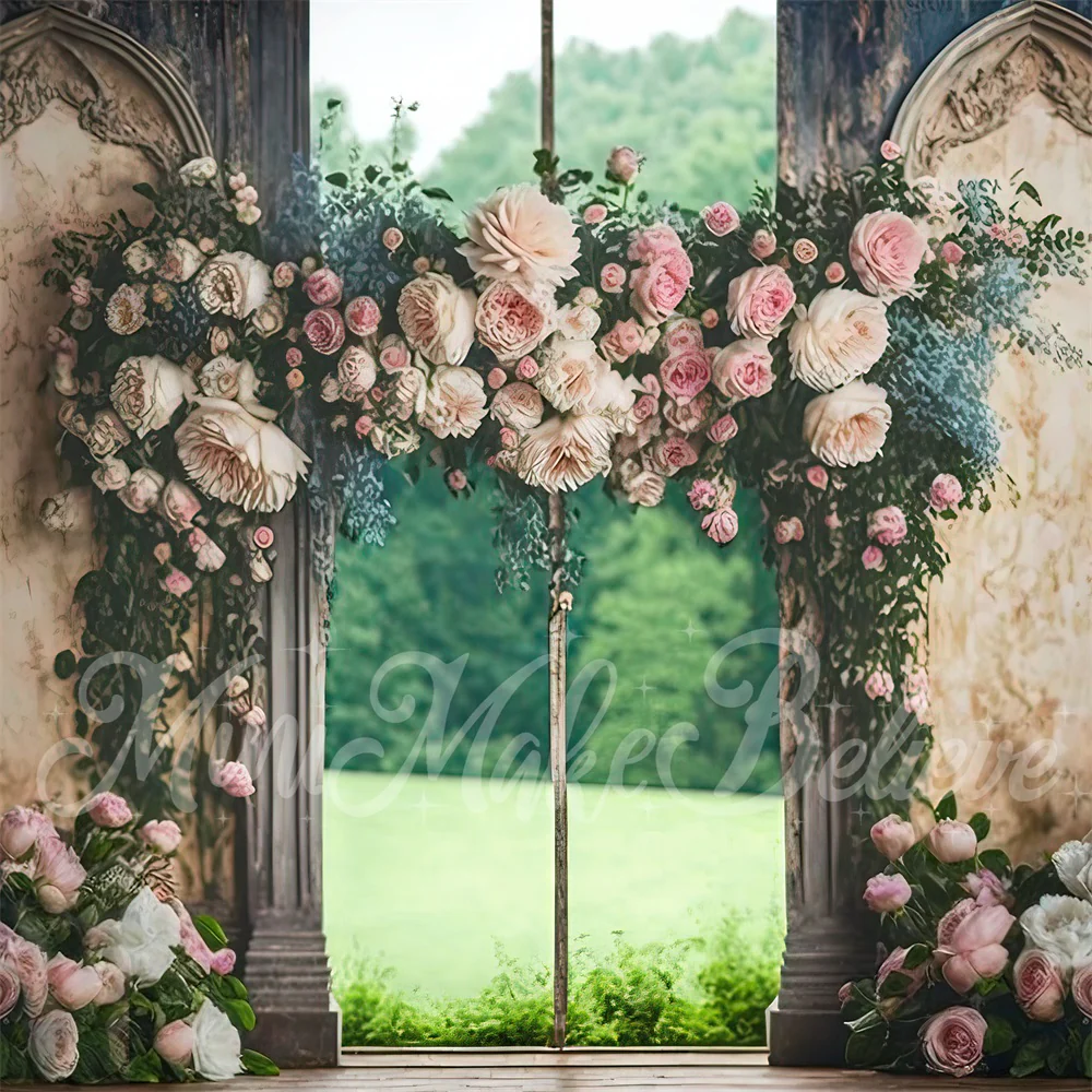 Kate Pink Rose Floral Wedding Backdrop Designed by Mini MakeBelieve - Image 2