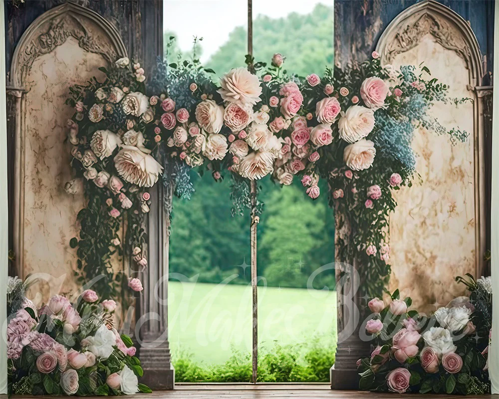 Kate Pink Rose Floral Wedding Backdrop Designed by Mini MakeBelieve - Image 3