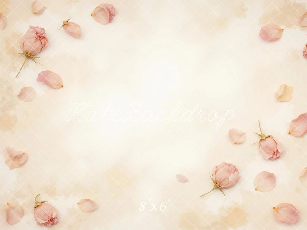 Kate Pink Rose Petals Beige Abstract Backdrop Designed by Mini MakeBelieve - Image 3