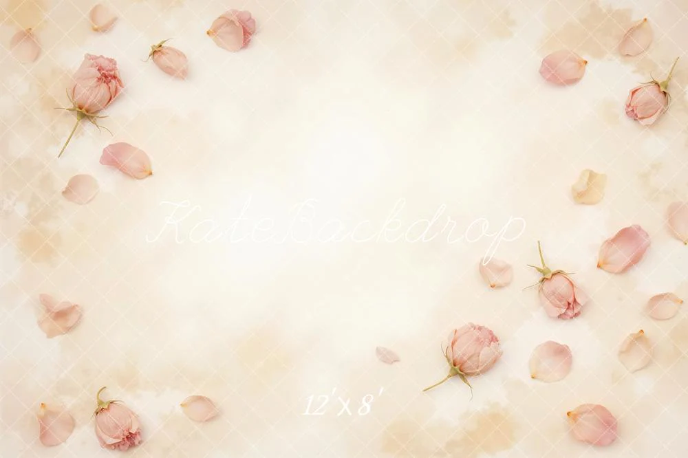 Kate Pink Rose Petals Beige Abstract Backdrop Designed by Mini MakeBelieve - Image 8