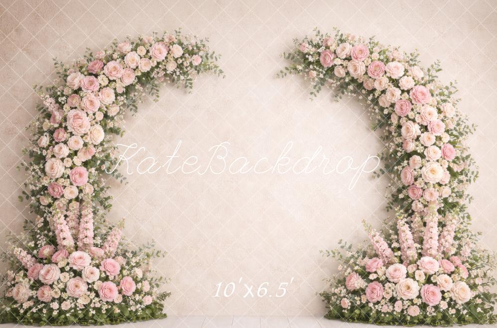 Kate Pink Roses Arch Fleece Backdrop Designed by Megan Leigh Photography - Image 2