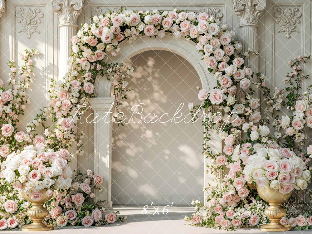 Kate Pink Roses Arch Ornate Wall Backdrop Designed by Mini MakeBelieve - Image 3