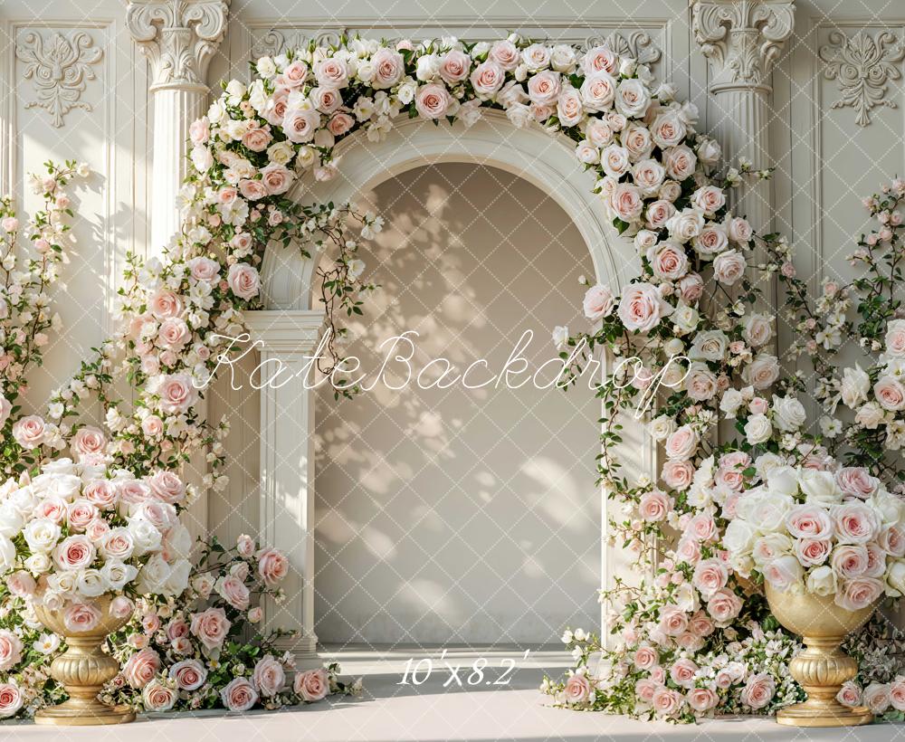 Kate Pink Roses Arch Ornate Wall Backdrop Designed by Mini MakeBelieve - Image 6
