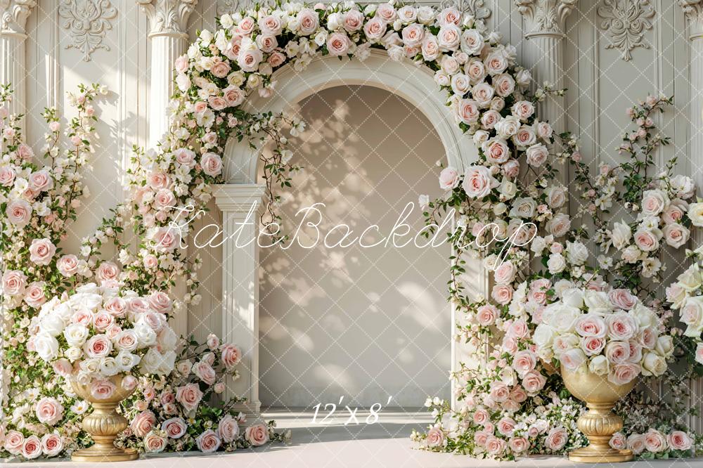 Kate Pink Roses Arch Ornate Wall Backdrop Designed by Mini MakeBelieve - Image 8