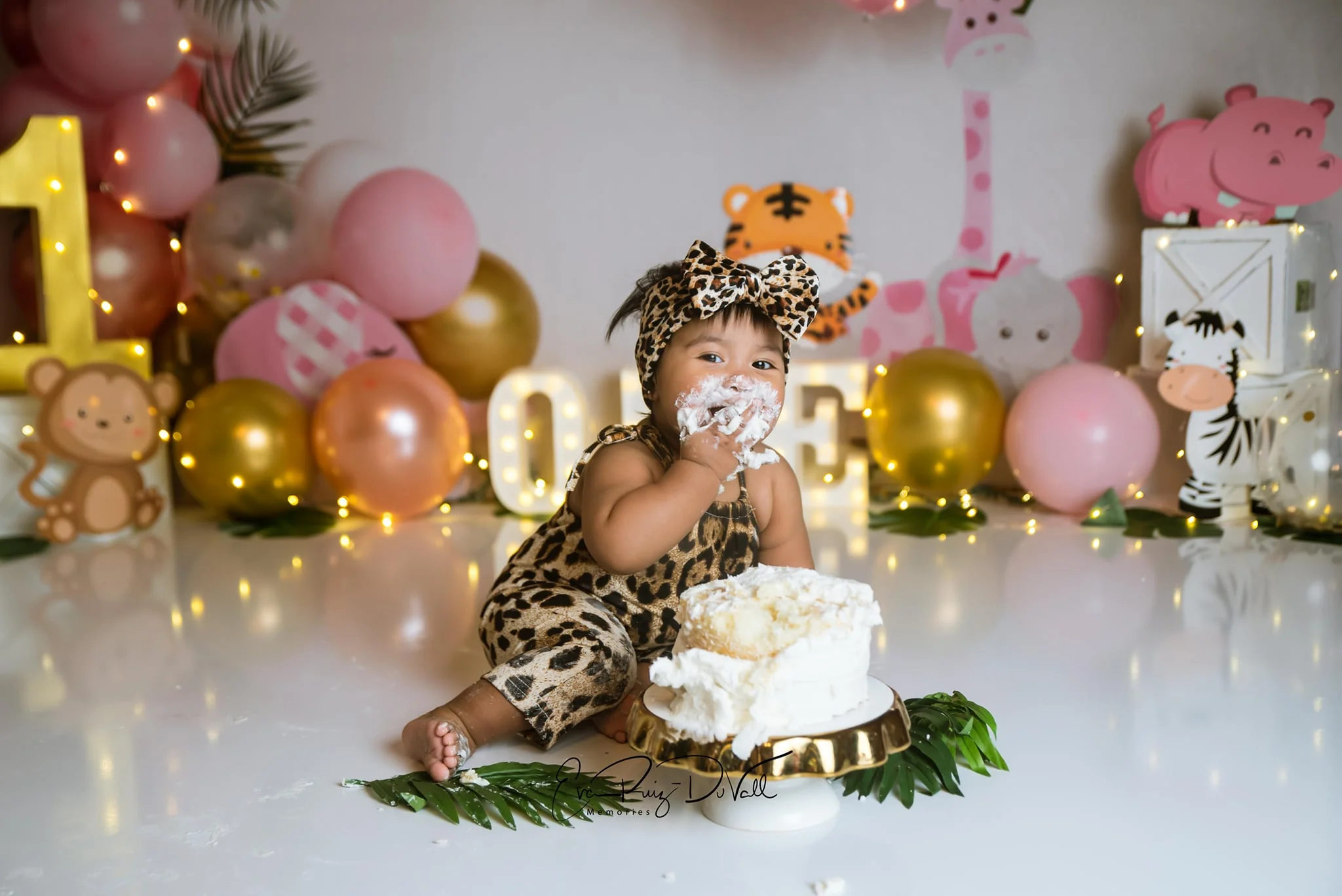 Kate Pink Safari Balloons Birthday Backdrop Designed by Megan Leigh Photography - Image 4