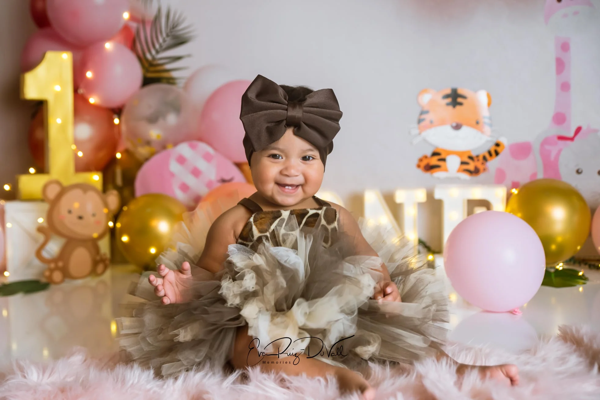 Kate Pink Safari Balloons Birthday Backdrop Designed by Megan Leigh Photography - Image 5