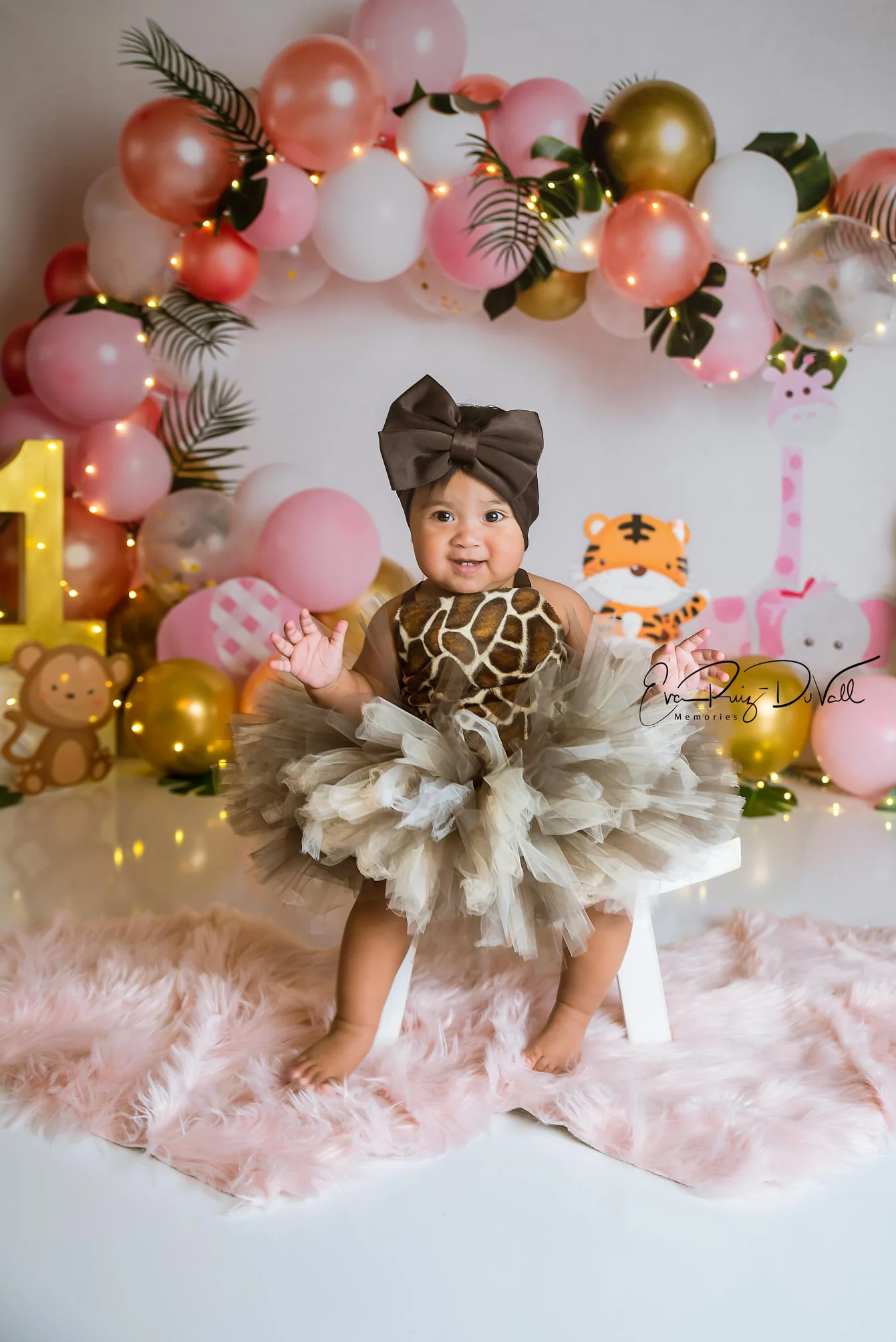 Kate Pink Safari Balloons Birthday Backdrop Designed by Megan Leigh Photography - Image 6